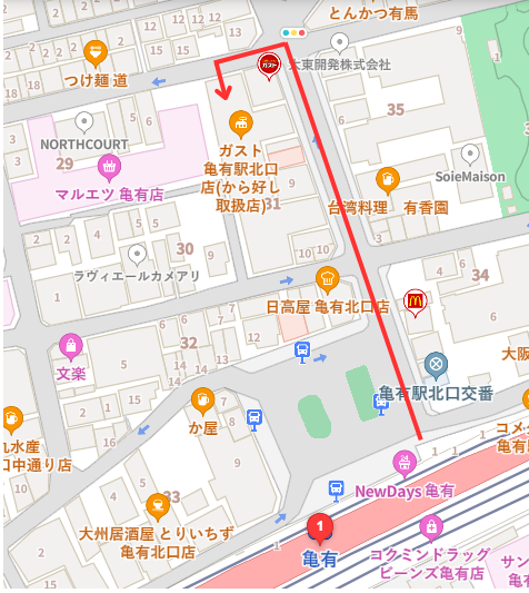 施術院への地図